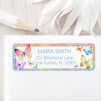 Butterfly Glitter Return Address Label