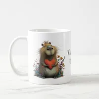 Cute Capybara with Heart Will You Be My Valentine? Coffee Mug
