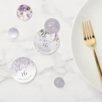 Floral Sparkles Sweet Sixteen Mauve ID912 Confetti