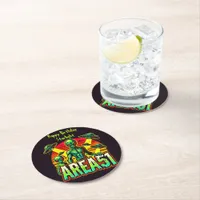 Alien Figures Emerge Near Area 51 Round Paper Coaster