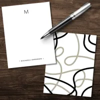 Bold Modern Abstract Monogram & Name Stationery Note Card
