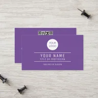 QR Code Name Professional Logo Deep Lavender Calling Card