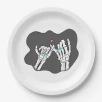 Skeleton Heart Hands Promise Symbolic Feeling Paper Plates