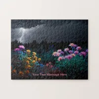 Flower Amidst the Lightning Storm Jigsaw Puzzle