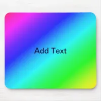 Diagonal Rainbow Gradient Blue to Green Mouse Pad