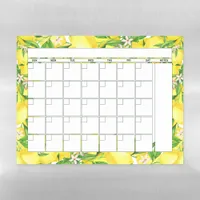 Summer Lemon Blossom Monthly Planner Calendar Magnetic Dry Erase Sheet