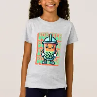 Boba Bubble Tea Kawaii Cute Cartoon T-Shirt