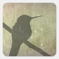 Hummingbird Square Sticker