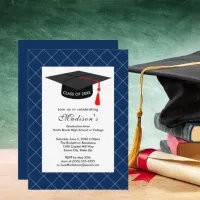 Dark Blue Class of 20XX Graduation Party Invitation