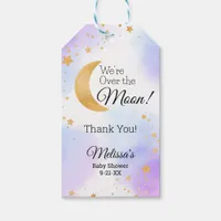 Over the Moon Pink Blue  Thank You Baby Shower Gift Tags