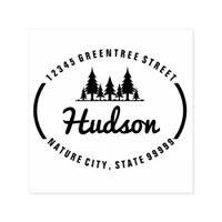 Fir Trees Oval Design ID304 Self-inking Stamp