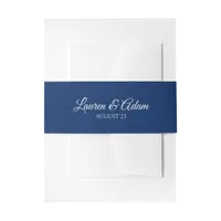 Wedding Invitation Belly Bands / Wraps | Navy Blue Invitation Belly Band