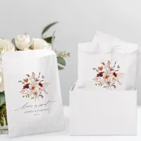 Boho Wildflowers Vintage Fall Wedding Favor Bag