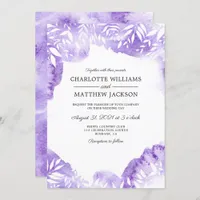 Lilac Purple Watercolor Floral Wedding Invitation