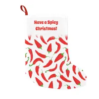 Have a Spicy Christmas Red Chilli Pepper Pattern Small Christmas Stocking