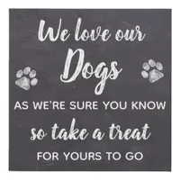 Rustic We Love Our Dog Biscuit Treat Wedding Favor Faux Canvas Print