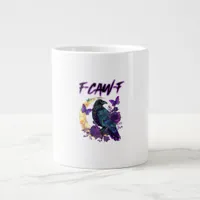 F-Caw-F Funny Raven Crow Spooky Season Halloween C Giant Coffee Mug
