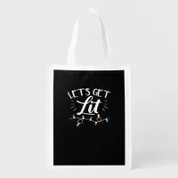 Christmas Design - Let's Get Lit Grocery Bag