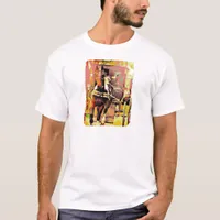 Pinto Amish Horse 8-Bit Art Horse and Buggy T-Shirt