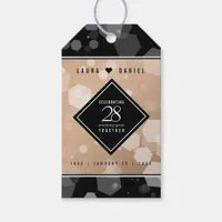 Elegant 28th Linen Wedding Anniversary Celebration Gift Tags