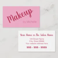 Pink Magenta Makeup Artist Business Card