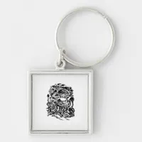 Cottagecore Aesthetic Frog Mushroom Goblincore Art Keychain