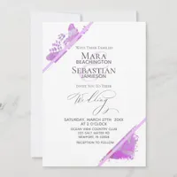 *~* Butterfly Peony Floral QR RSVP AR3 Wedding Invitation