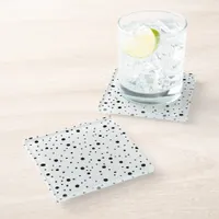Black and White Polka Dots    Glass Coaster