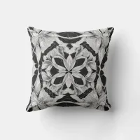 Radiant Mandala: Vibrant Symmetrical Fantasy Art Throw Pillow