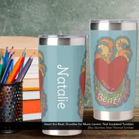 Heart the Beat: Doodles for Music Lovers: Teal Insulated Tumbler