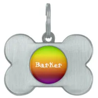 Blended Horizontal Purple Orange Yellow Green Pet ID Tag