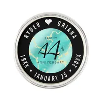 Elegant 44th Turquoise Wedding Anniversary Lapel Pin