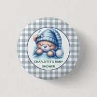 Cute Teddy Bear Baby Shower Button