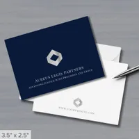 Elegant Luxury Silver Logo  Note Card