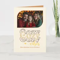 Sugar Cookie Cozy Vibes Retro Christmas Photo Holiday Card