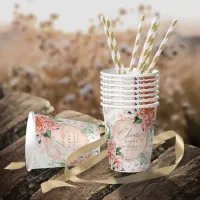 Rose Garden Wedding Cheers Peach ID764 Paper Cups