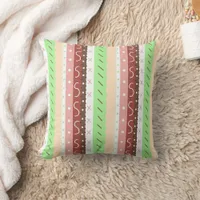 Brown, Burgundy, Green and Mauve Whimsical   Throw Pillow