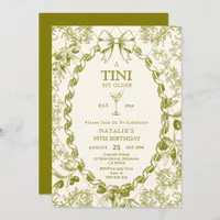 Elegant Olive Toile A Tini Bit Older 30th Birthday Invitation