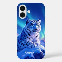 Stunning Snow Leopard on Mountain Rock iPhone 16 Case