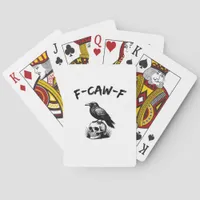 F-Caw-F Halloween Raven Skull Gothic Humor Funny C Poker Cards