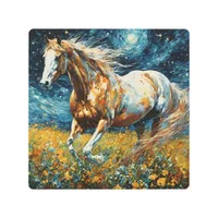 Galloping Pinto Stallion Van Gogh Metal Print