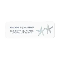 Watercolor Starfish Beach Wedding Label
