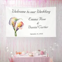 Elegant Watercolor Calla Lilies Romantic Floral Banner