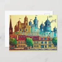 Pixelated 2D Game Art Bordeaux Postcard
