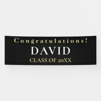 Typographical Congratulations Name Black Graduate Banner