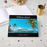 Black photo yacht boat  guest book