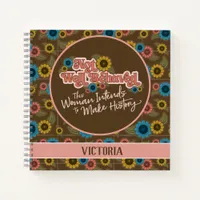 Women's Empowerment Retro Hippie Floral Pink Notebook