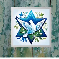 Peace Dove and Star of David Poster