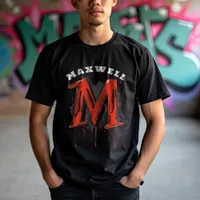  Bold Graffiti Monogram "M" - Customizable Urban T-Shirt