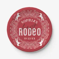 Red First Rodeo Birthday Paper Plates – Western Co